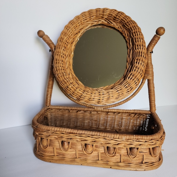 Wicker mirror caddy vintage - Picture 3 of 5